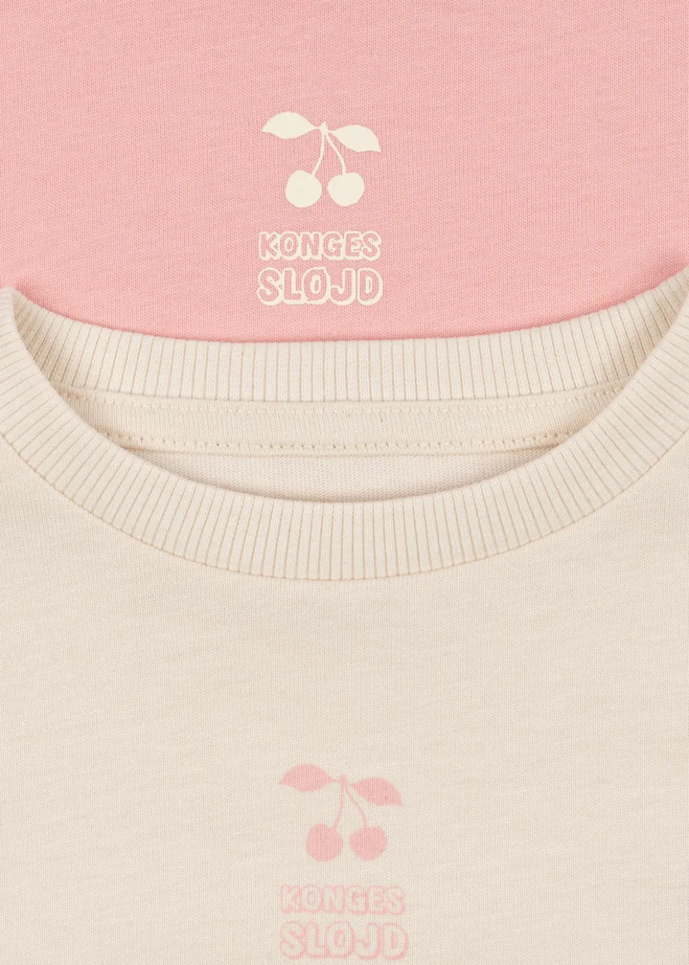 2 PAK LIN LANGÆRMET T SHIRT - pink dolphin/antique white