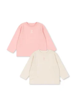 2 PAK LIN LANGÆRMET T SHIRT - pink dolphin/antique white