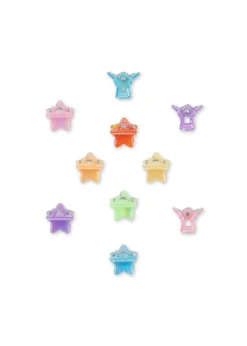 10 Pak Mini Stjerne Hårklemmer - multi