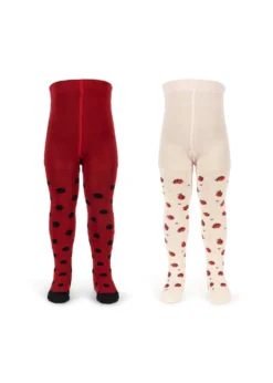 2 Pak Strømpebukser - ladybug