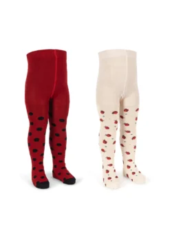 2 Pak Strømpebukser - ladybug