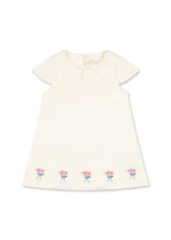 SHEENY SHORT SLEEVE DRESS - buttercream