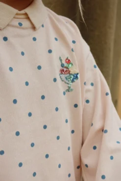 Spotty Langærmet Polo - rosewater dot